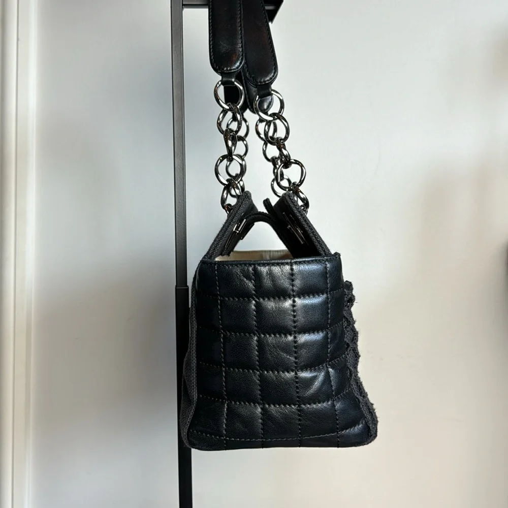 🔥Authentic Chanel lambskin chocolate bar, canvas small tote bag